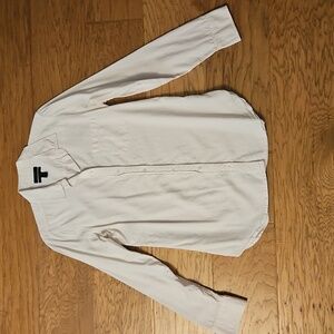 J. Crew White Button Up Shirt Boy Fit Size 8 Tall Linen Blend